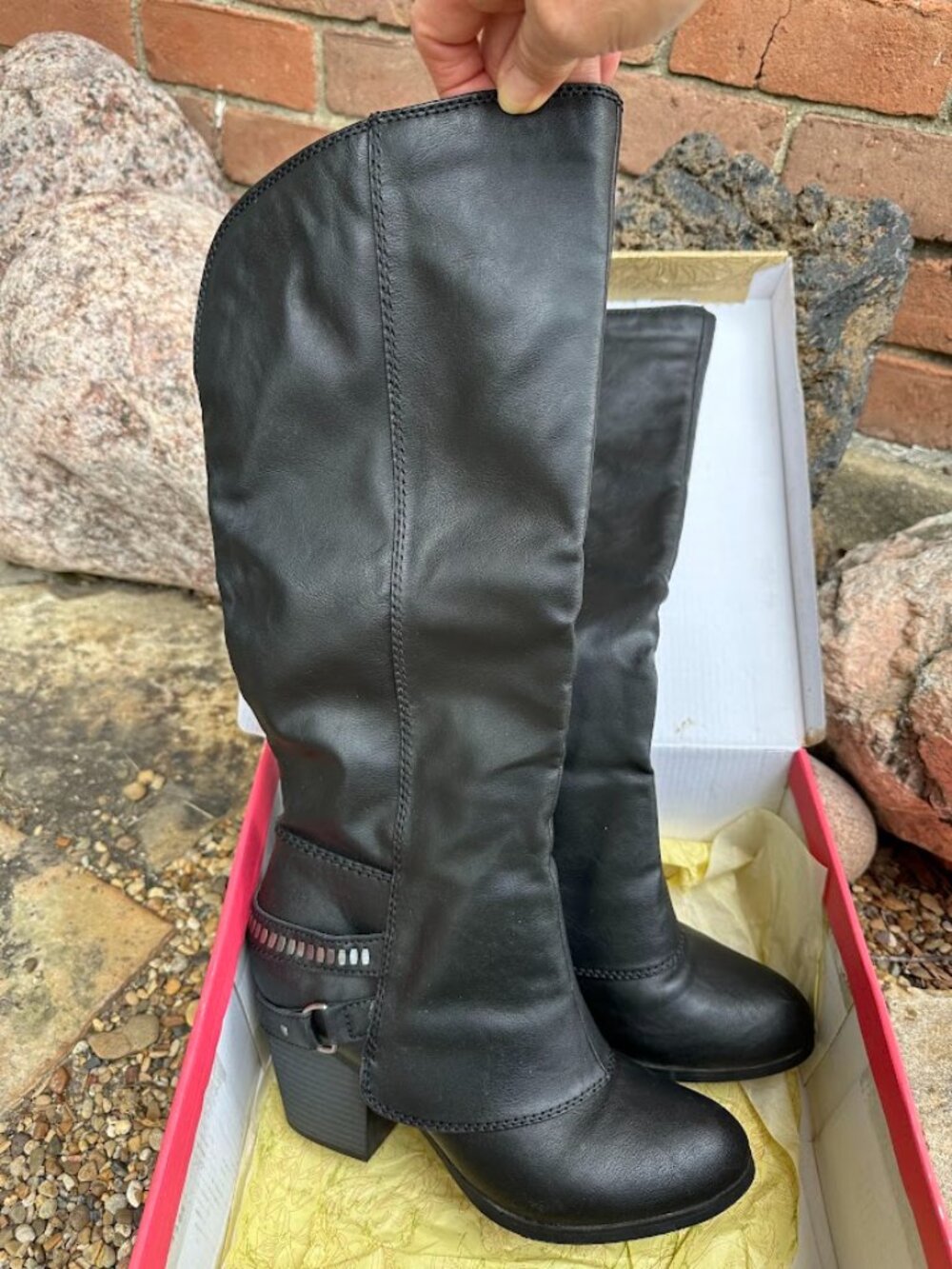American Rag Aedyth Faux Leather Black Boots Size 9